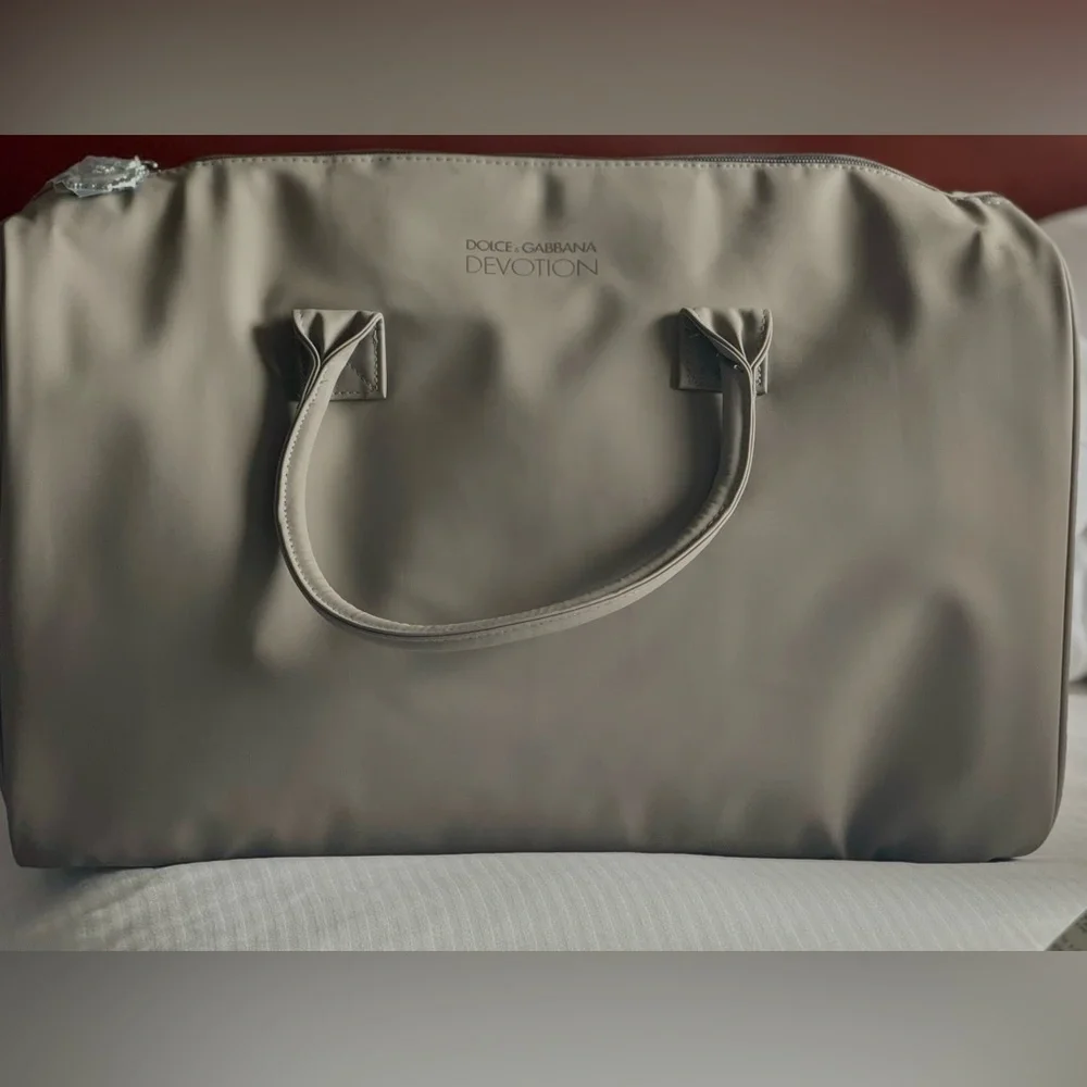 Royal Dolce & Gabbana Devotion English Gray Men's Large Duffle Bag in vegansuede